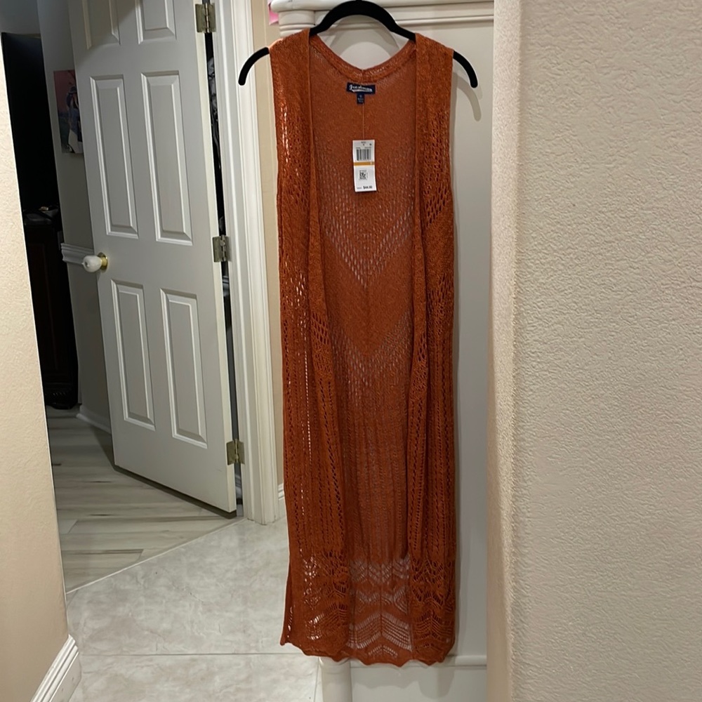 Crocheted tunic vest